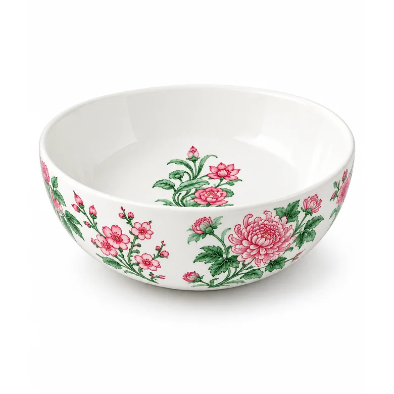 Seasonal Floral Serving Bowl